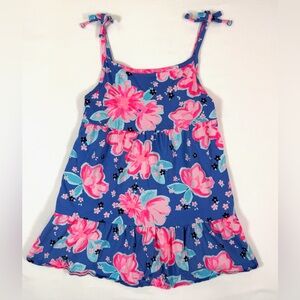 OSHKOSH B'GOSH Girls' Floral Tiered Bow Strap Ruffle Tunic Tank Top Size 6
